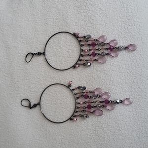 Long hoop earrings